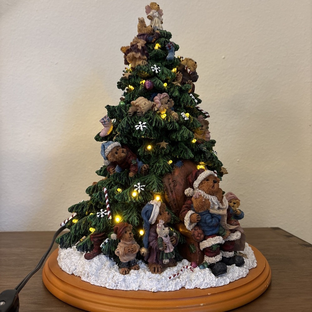 Danbury Mint Boyds Bears Christmas Tree Lighted  13" Teddy Bear‎ Tree Excellent - Picture 5 of 10